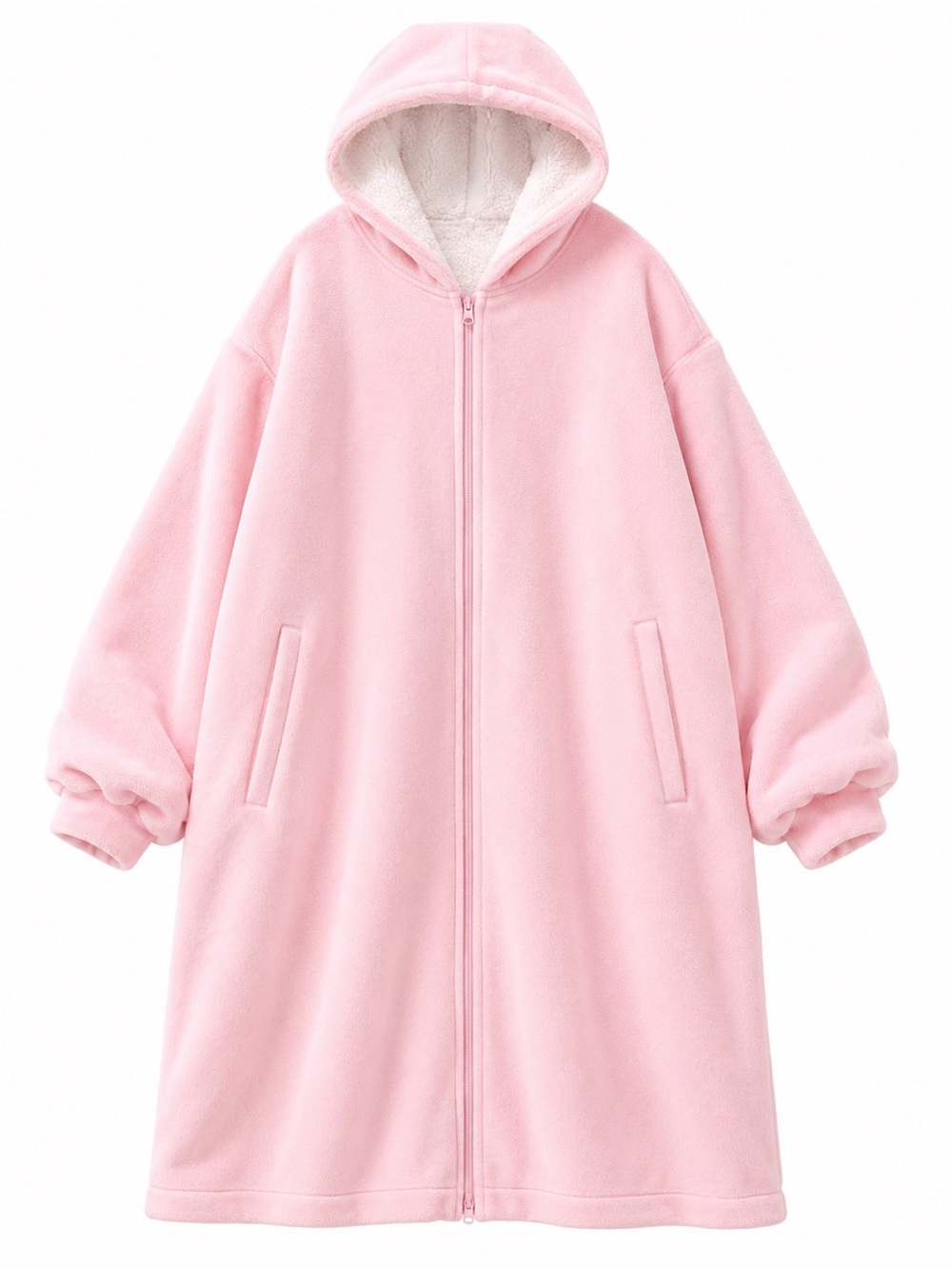 NWT Pink Oversized Wearable Blanket Hoodie Sherpa Fleece Zip Up OS